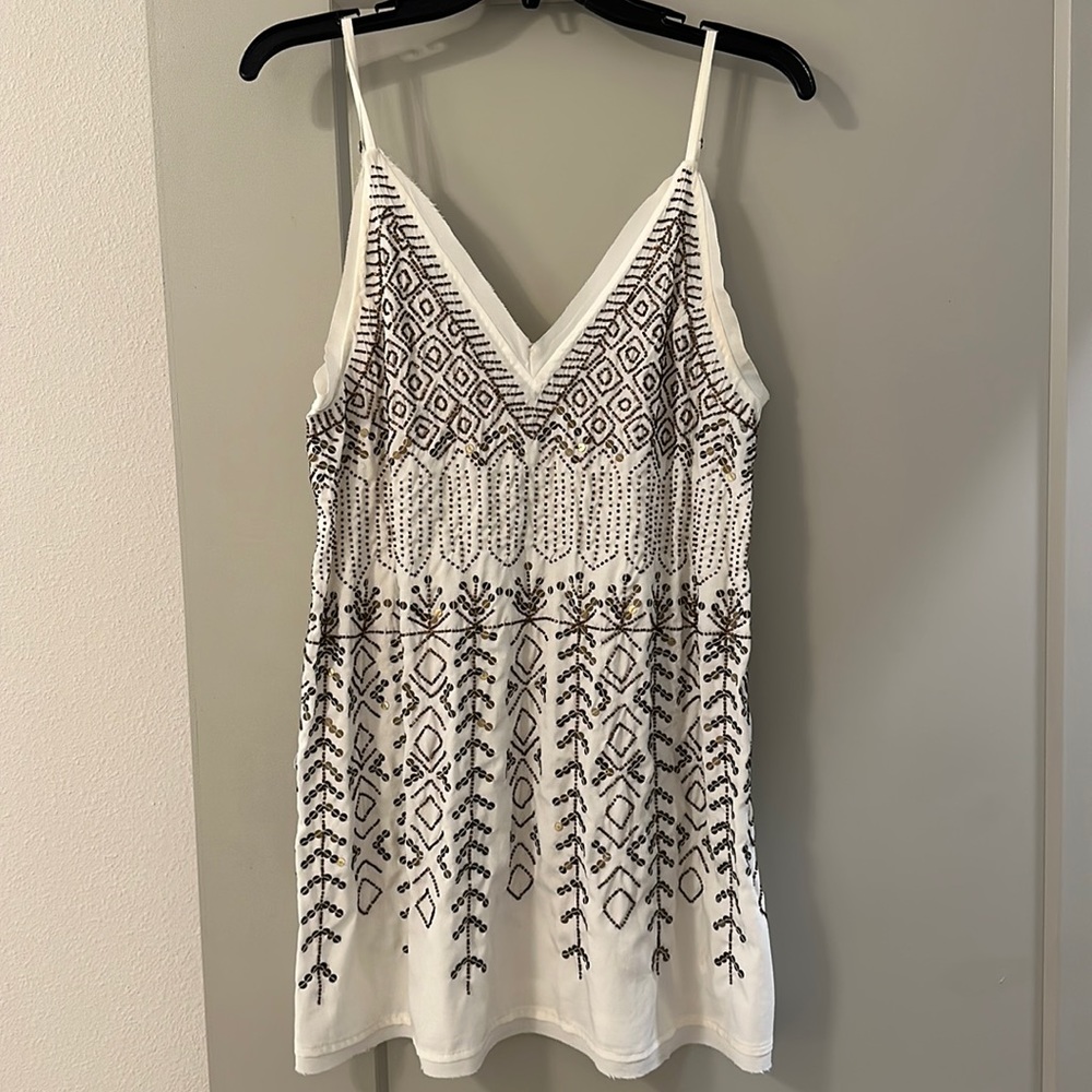 Free People beaded white dress - Arizona Nights Embellished slip